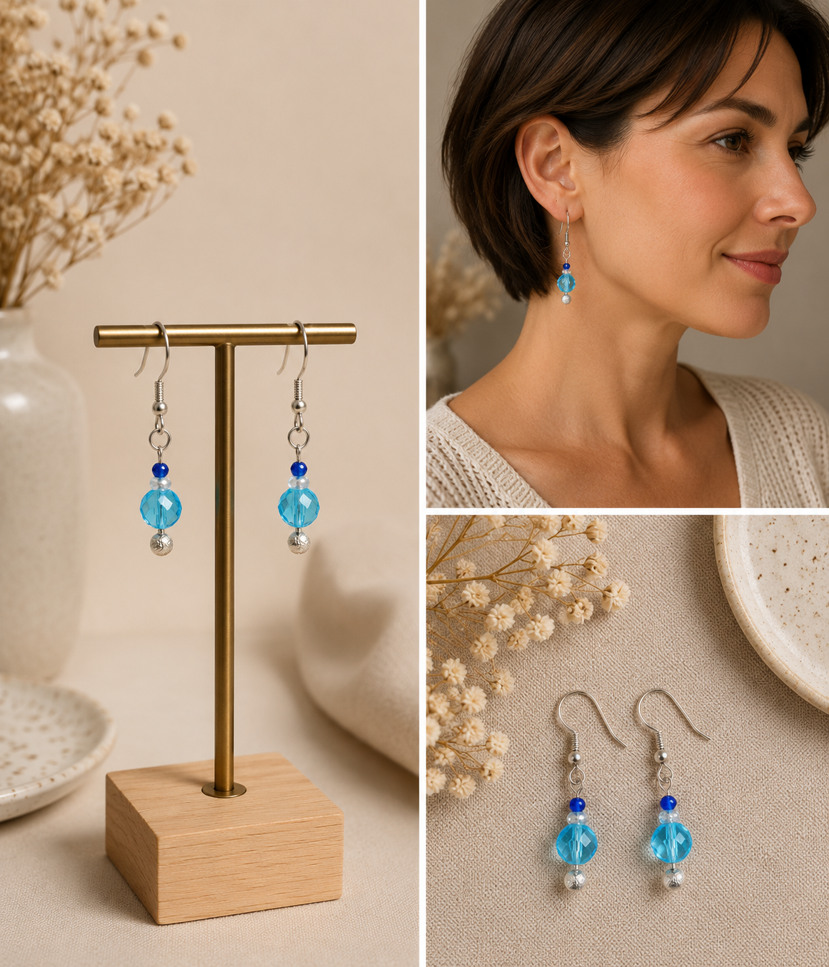 Boucles d'oreilles REFLETS D'AQUAMARINE
