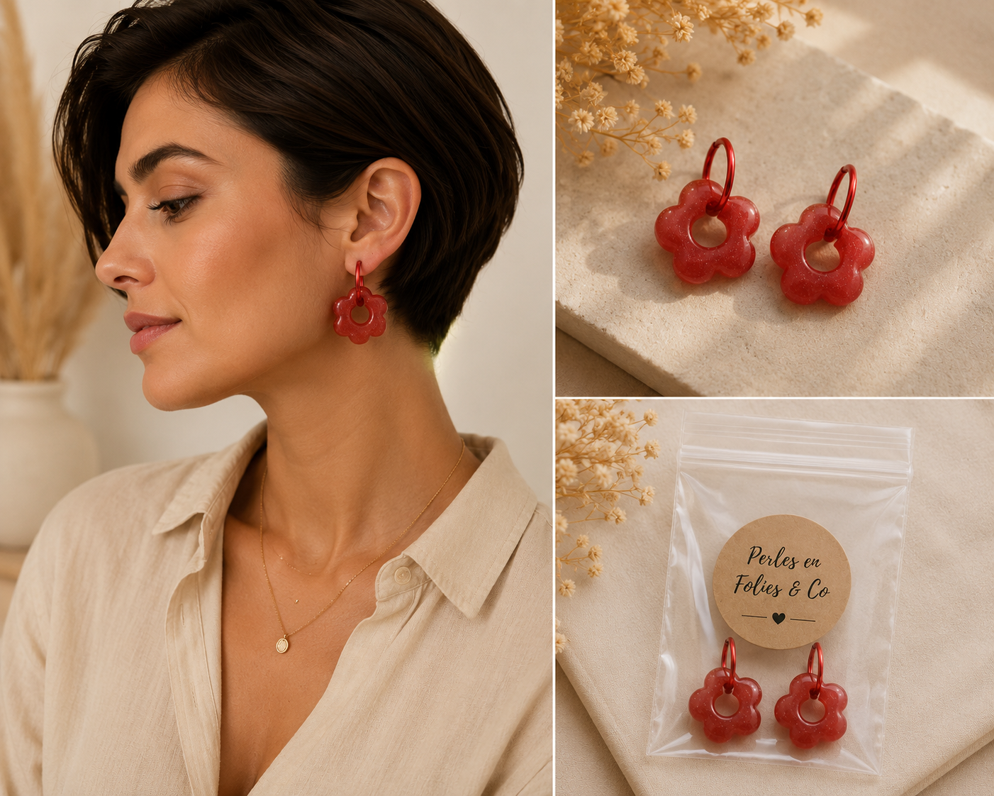 boucle d'oreille fleurs