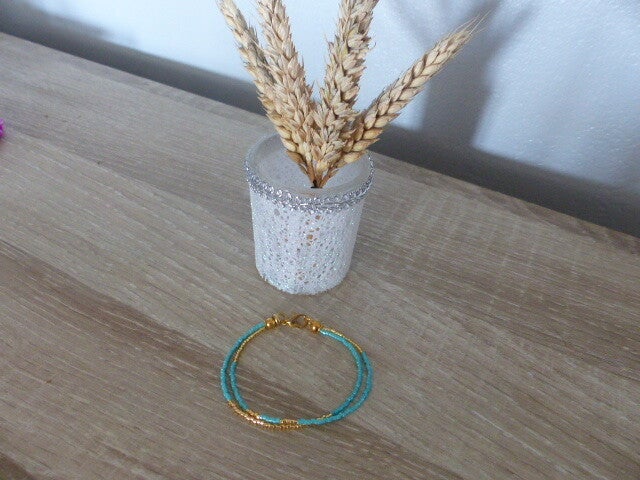 Bracelet turquoise et doré