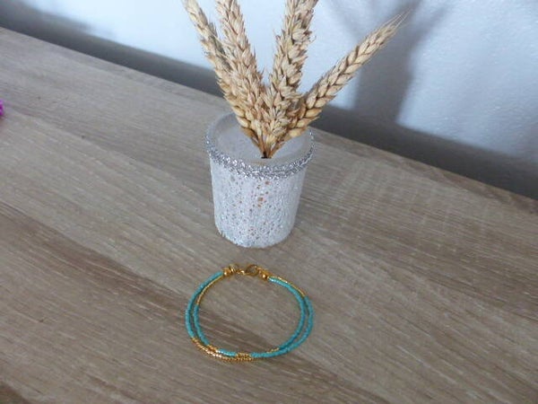 Bracelet turquoise et doré