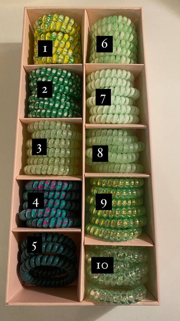 Haar elastiekjes (thema groen)