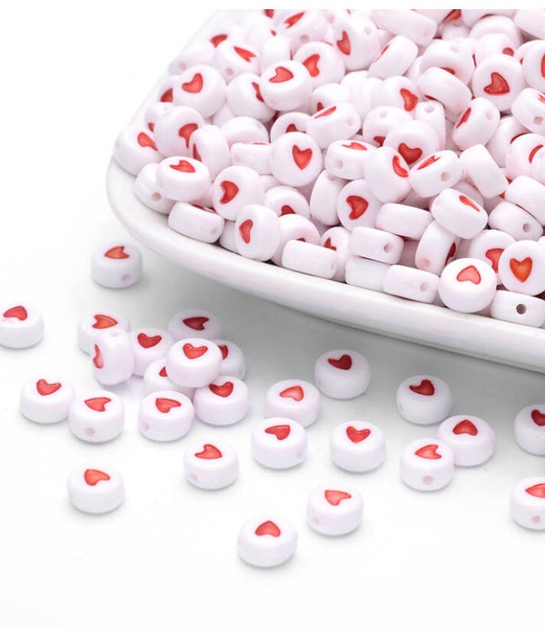 Acryl hartjes (rood)