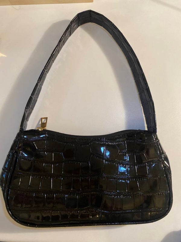 Crocodile tasje mini zwart
