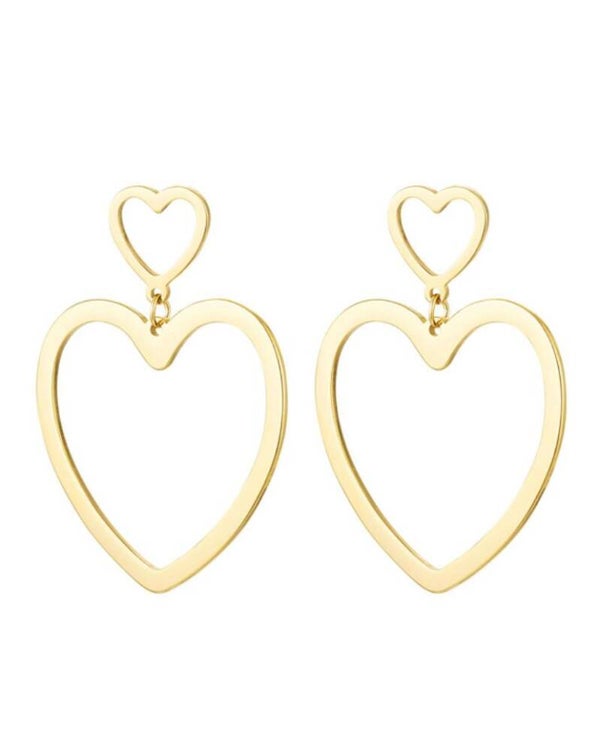 The 2 time heart oorbellen