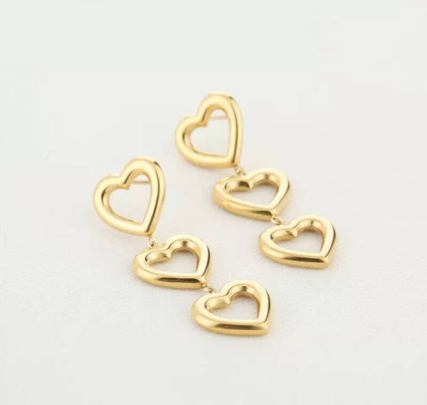 De 3 Hearts oorbellen