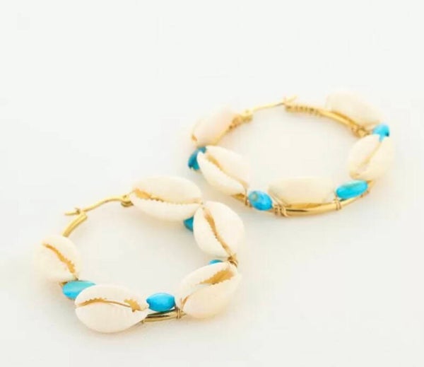 Shell Earrings blue