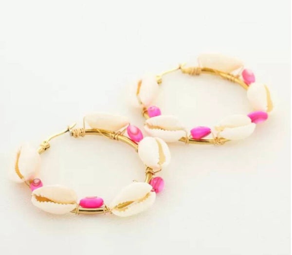 Shell Earrings pink