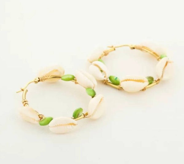 Shell Earrings green