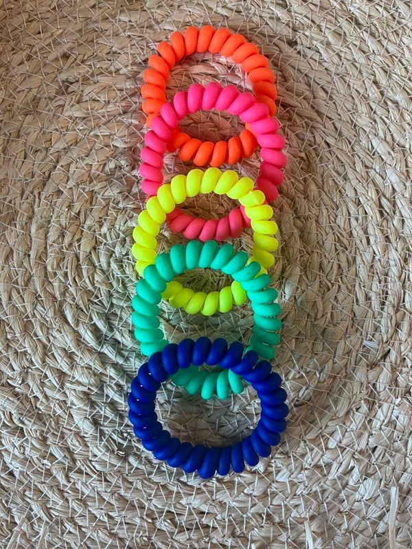 Haar elastiekjes thema gekleurd/neon