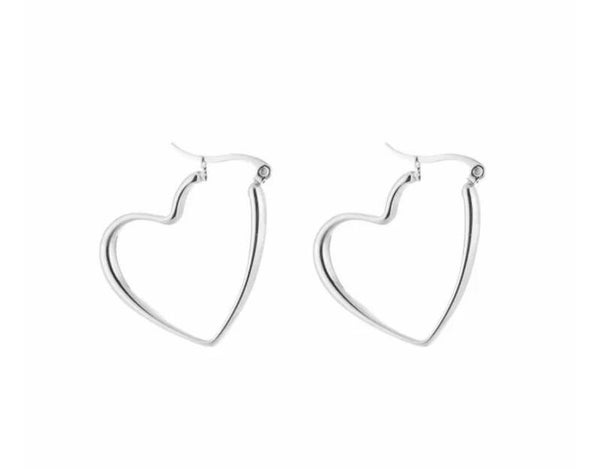 The heart hoop earrings