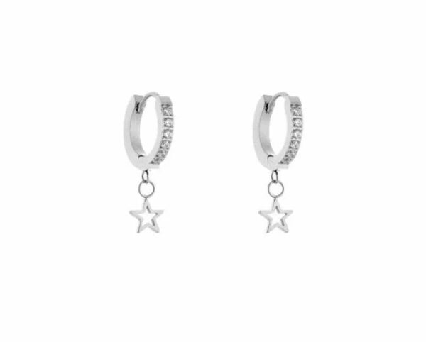 The open diamond star earrings
