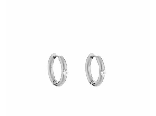 The diamond heart hoop earrings