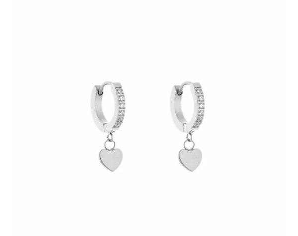 The diamond heart earrings (zilver)