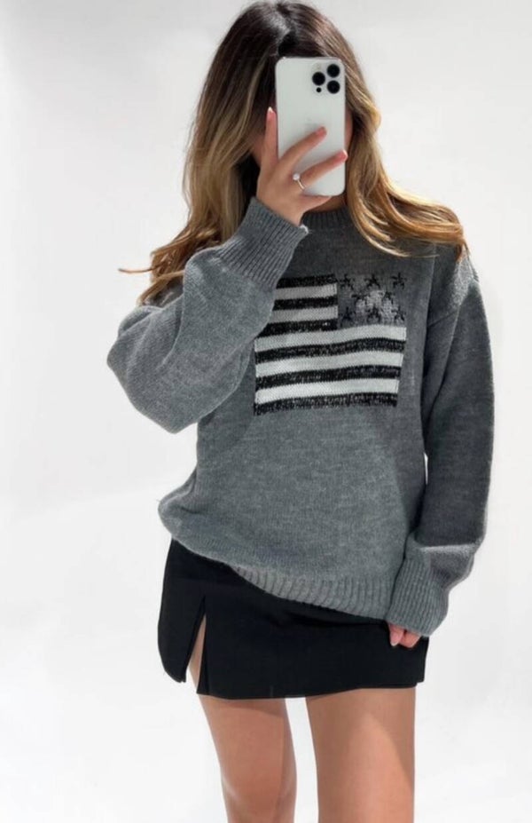 USA sweater grey