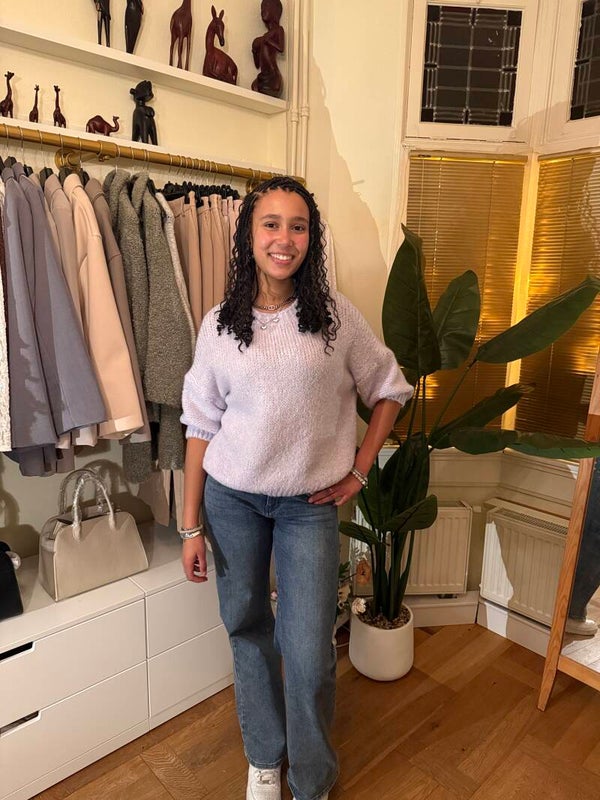 Comfy knit lilac purple