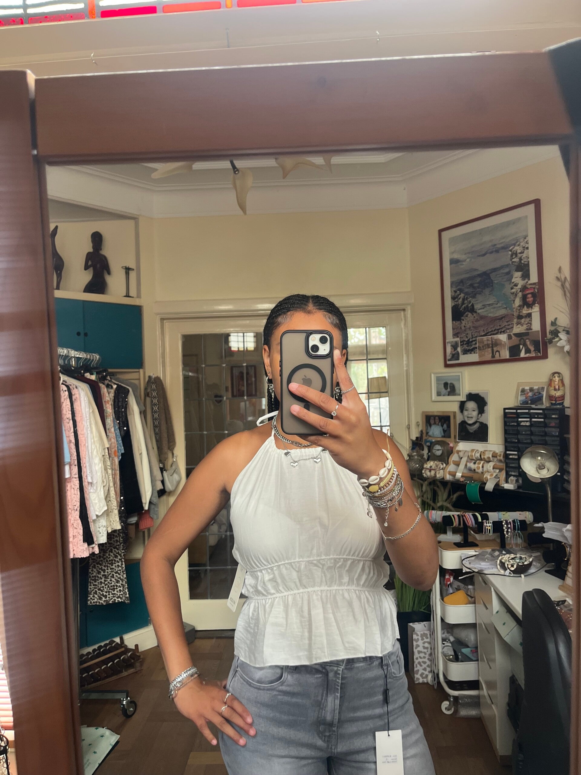 The open back top white