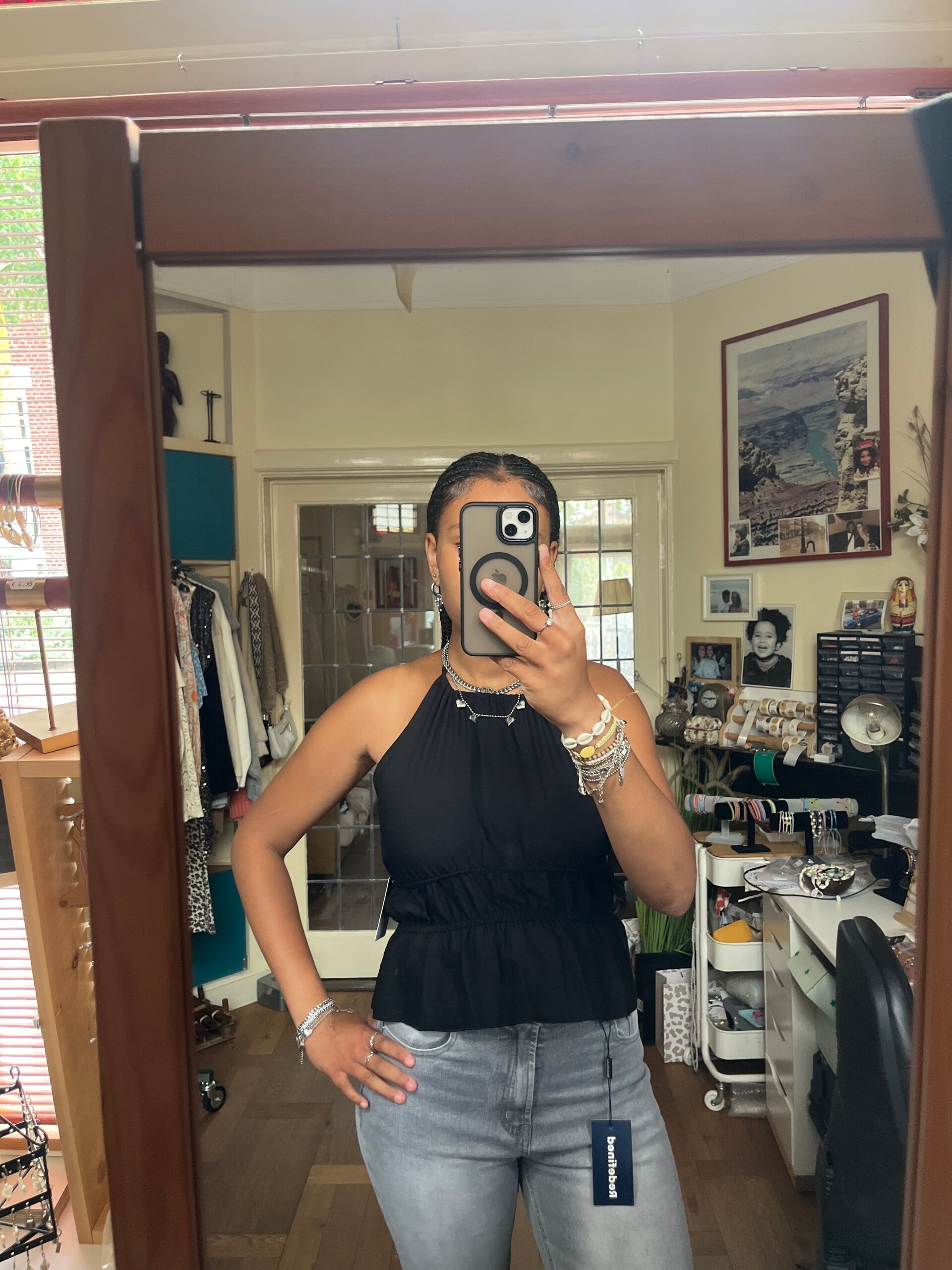 The open back top black