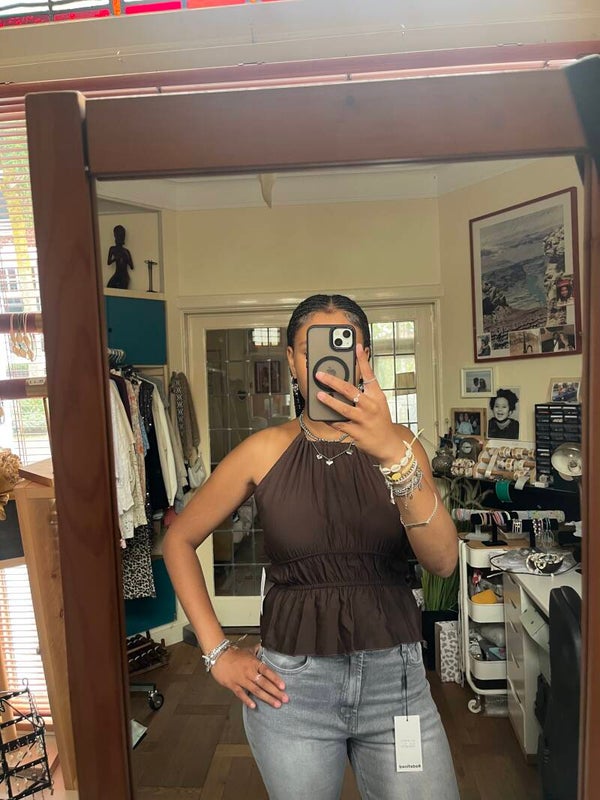 The open back top brown