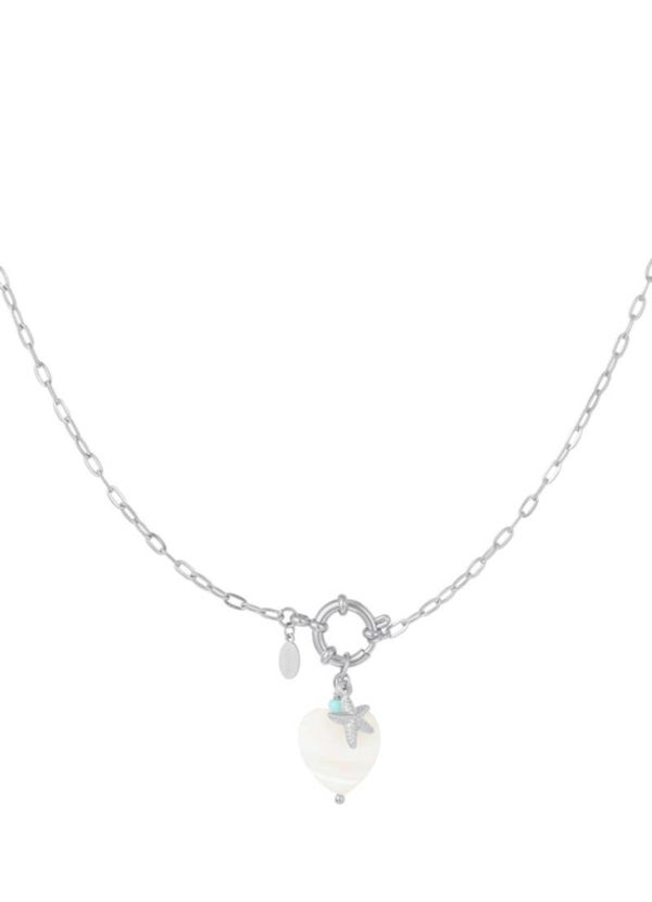 The Sea star Heart Necklace (zilver)