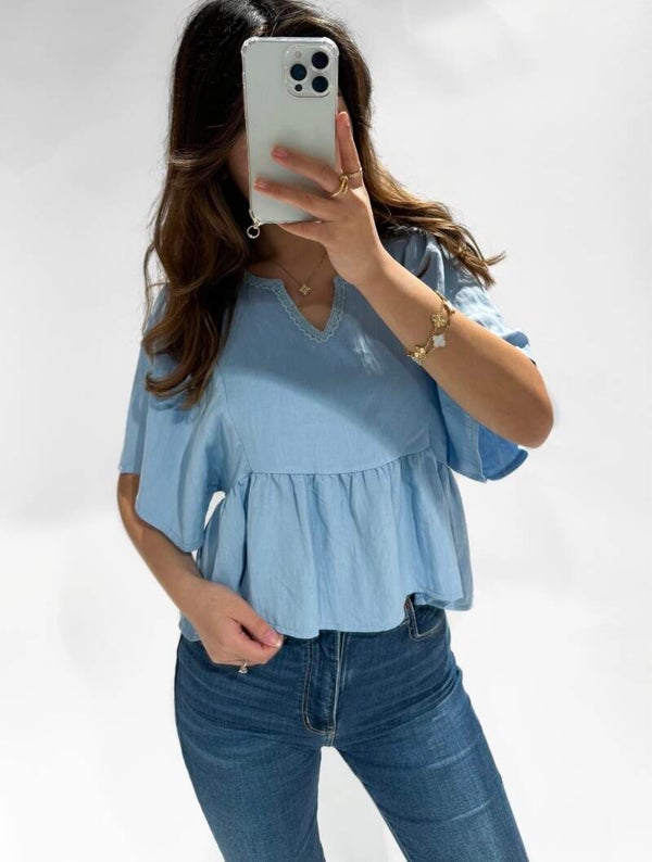 Anna top blue