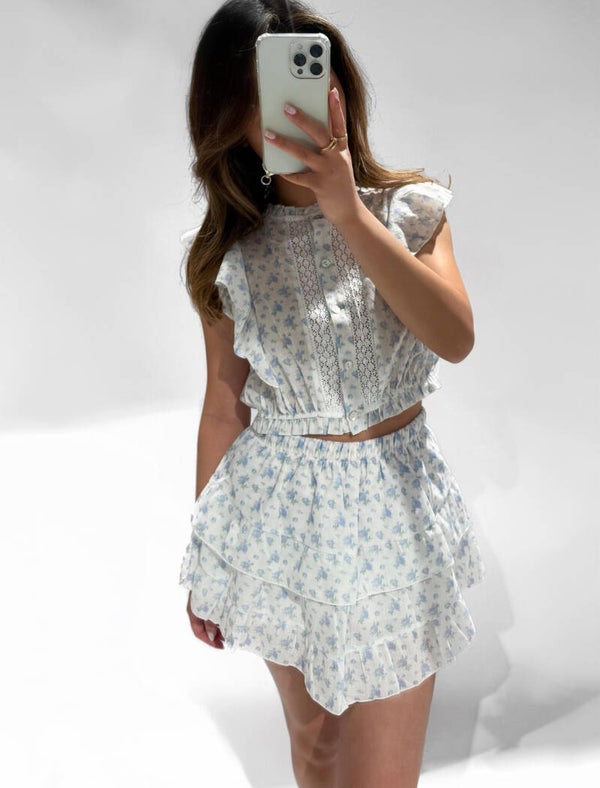 Kaia skort floral blue