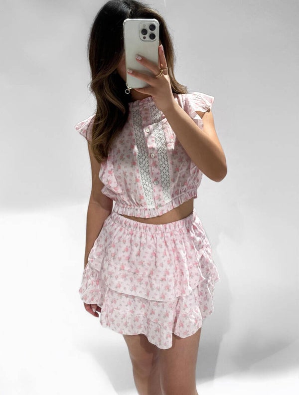 Kaia skort floral pink