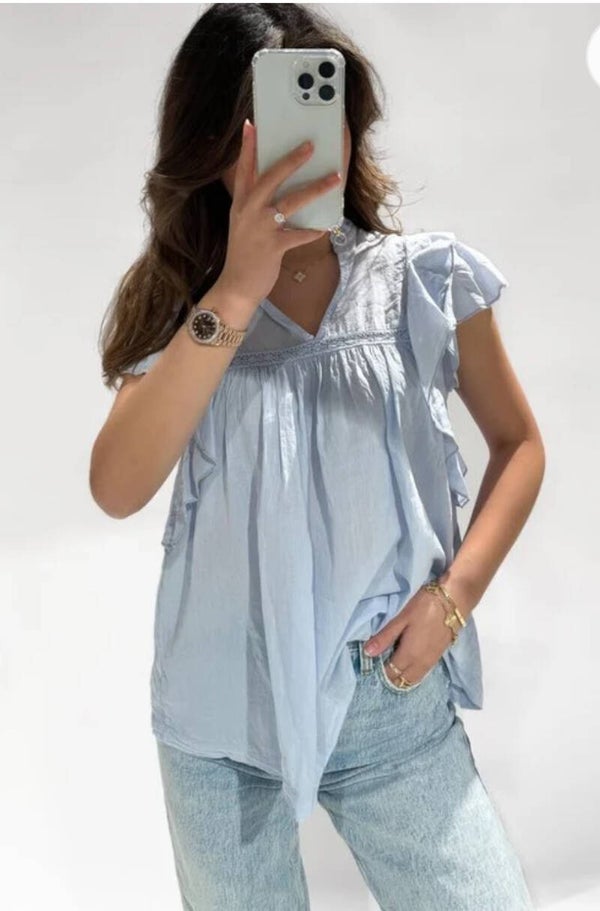 Mabel top/blouse Sky blue