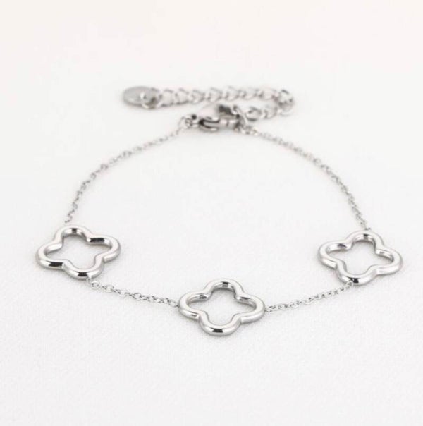 De klaver armband zilver