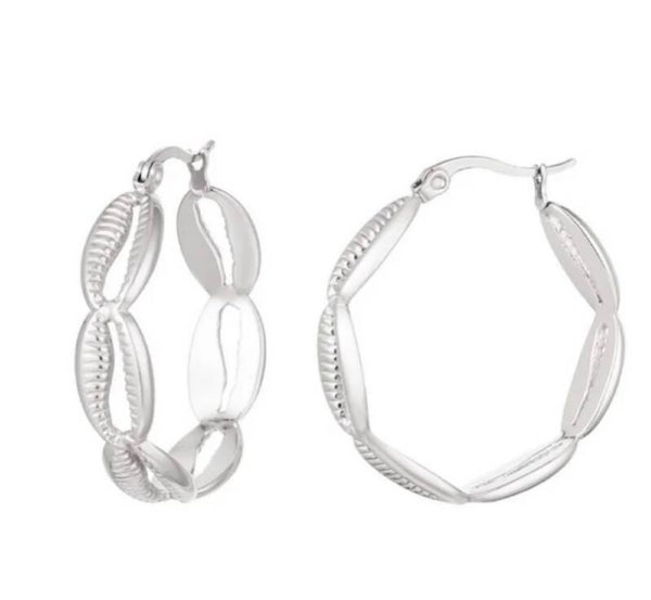De shell oorbellen (Zilver)
