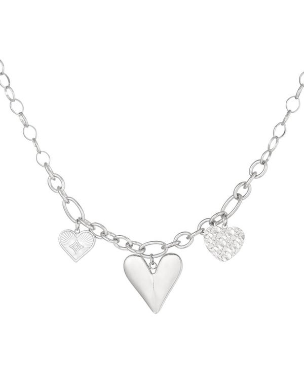 Triple heart necklace zilver
