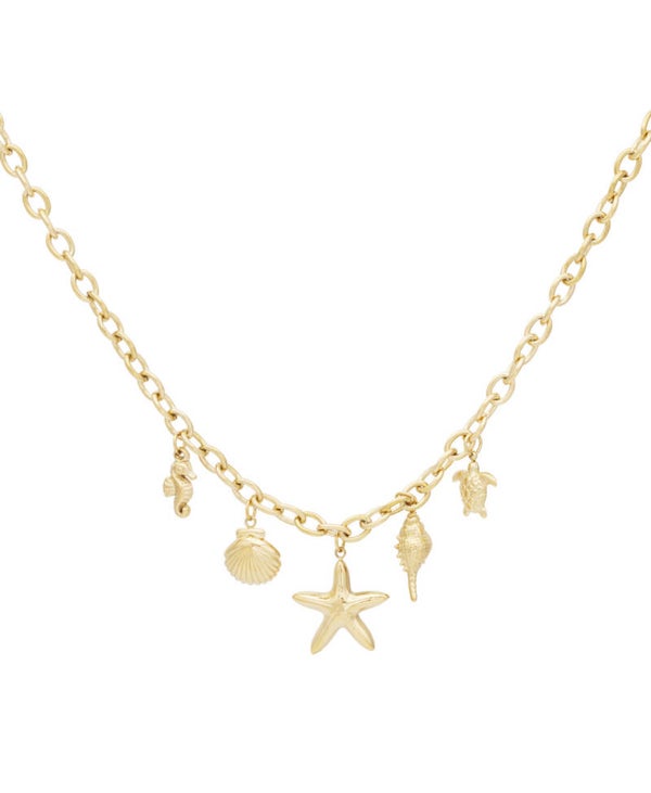 Sea breeze necklace goud