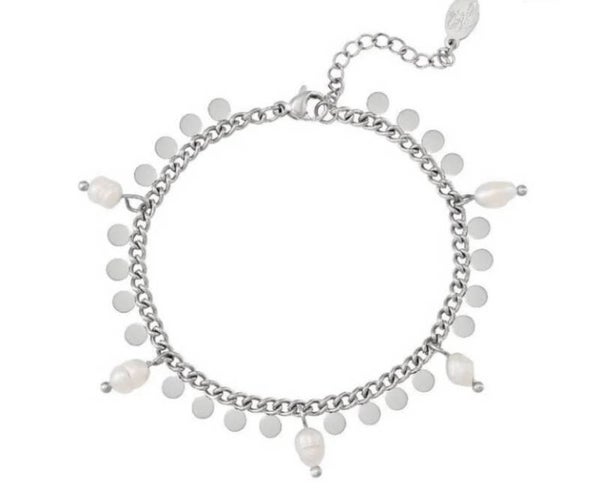 De parel cirkel armband