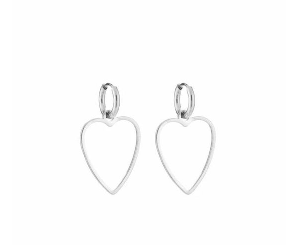 Open heart earrings zilver