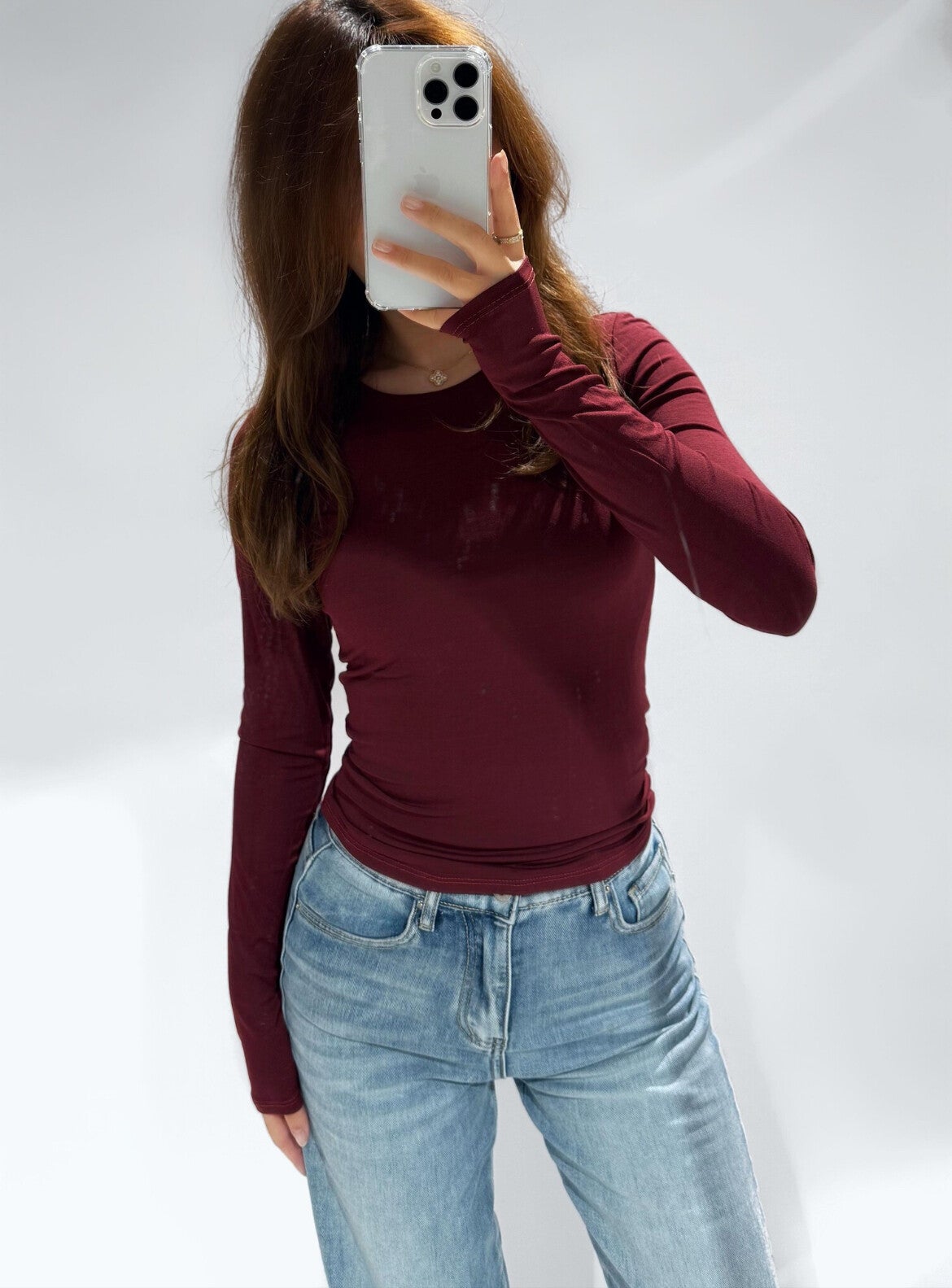 Zia top bordeaux rood