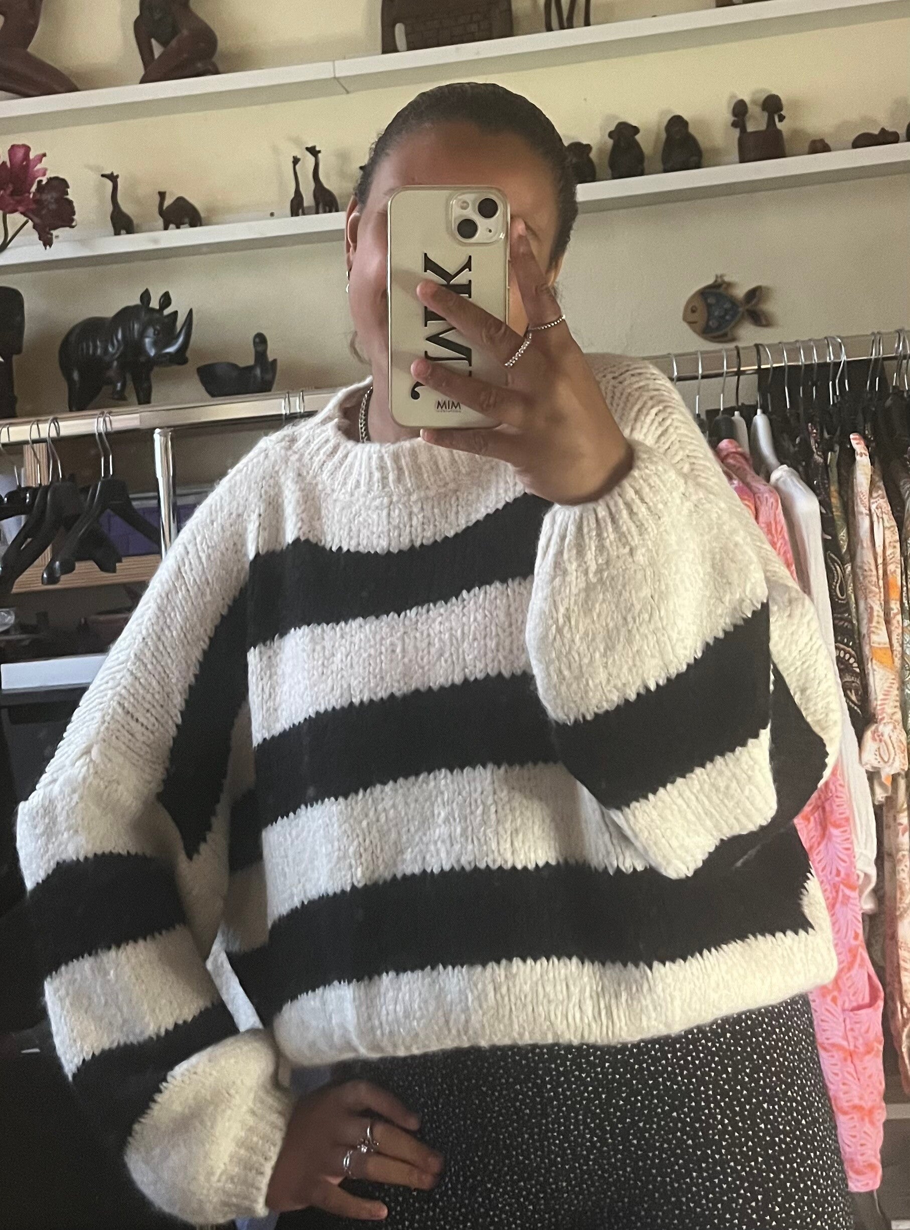 Comfy trui stripe black