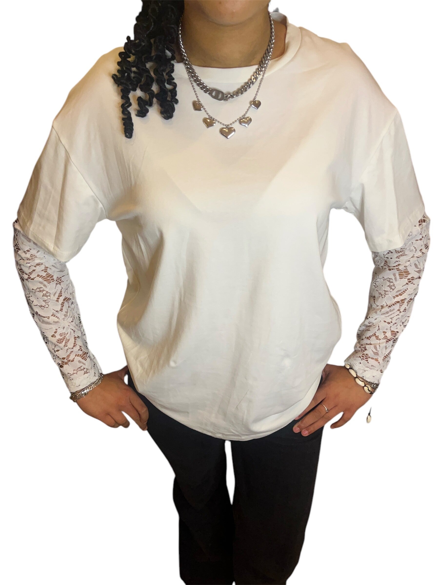 Lace t-shirt white