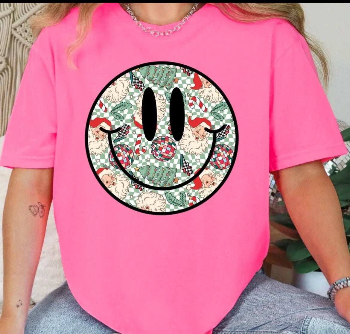 Christmas Smiley Face T-Shirt