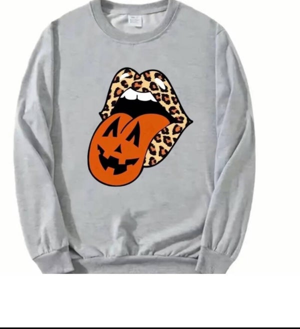 Mouth With A Pumpkin Tongue Sweatshirt
