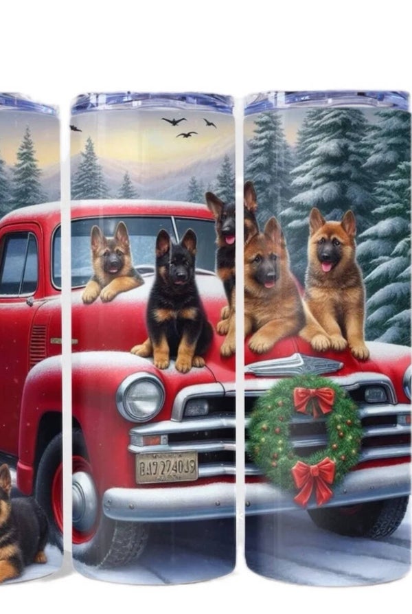 German Shepherd and old Truck Tumbler