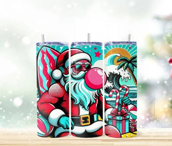 Santa on the Beach Tumbler