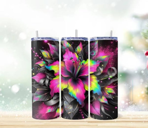 Christmas Flower Tumbler