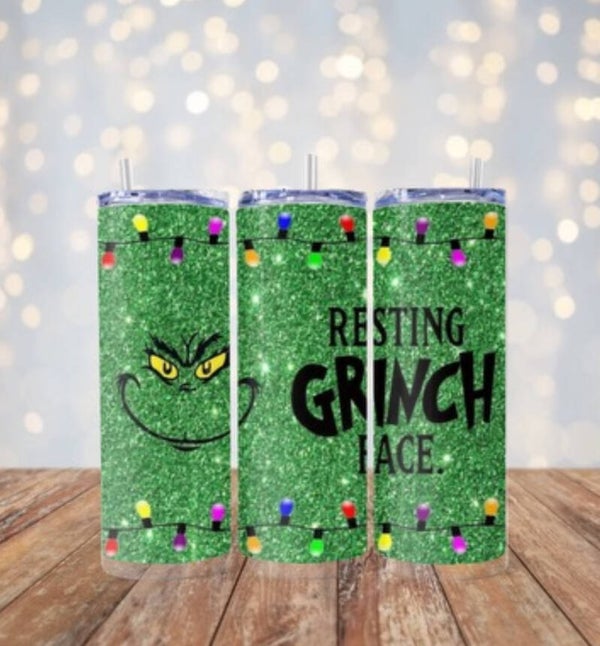 Resting Grinch Face Tumbler