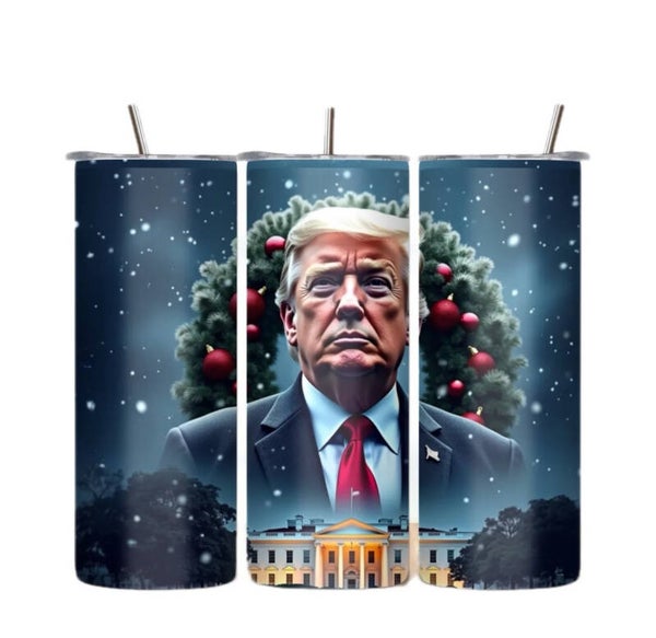 Trump at the White House For Christmas Tumbler
