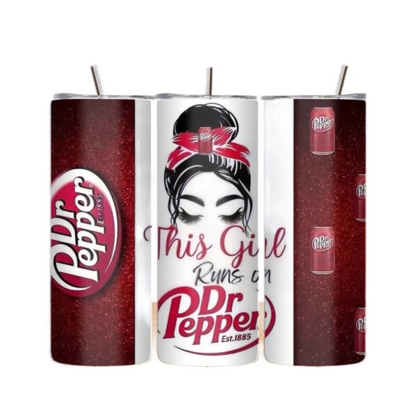 This Girl Runs On Dr.Pepper Tumbler