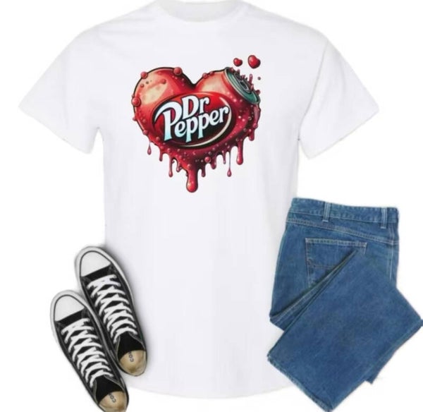 Dr Pepper in a heart T-Shirt
