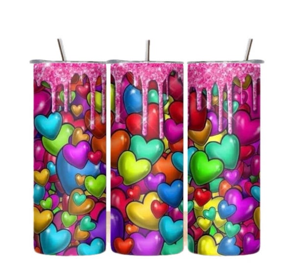 Colorful Hearts Tumbler