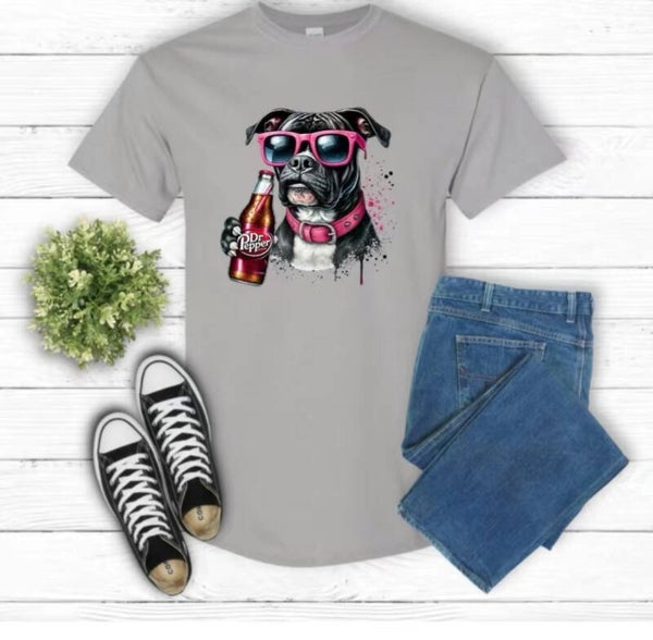 Dog W/Dr Pepper T-Shirt