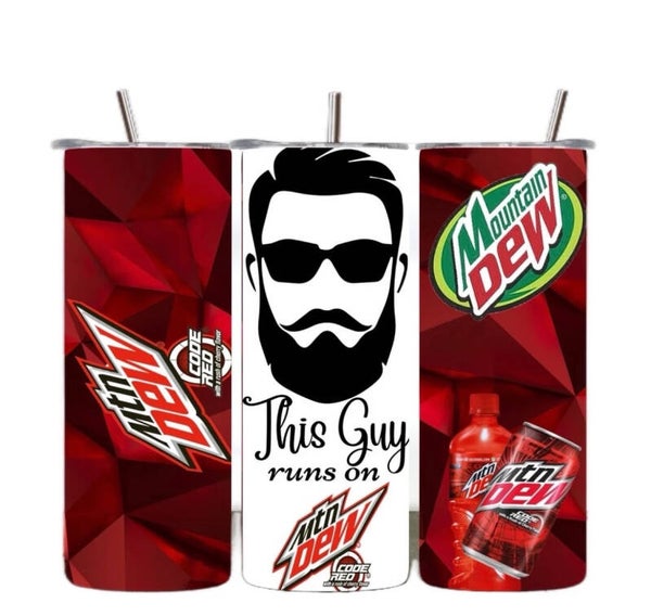 This Guy Runs On Mt Dew Code Red Tumbler