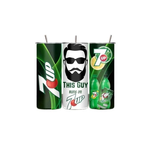 This Guy runs on 7 Up Tumbler