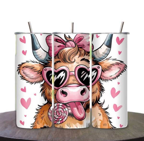 Cow And Hearts Tumbler
